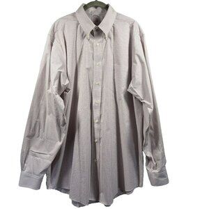 Brook Brothers Men's Shirt 17 37 Madison Supima Cotton Stretch Red White Career